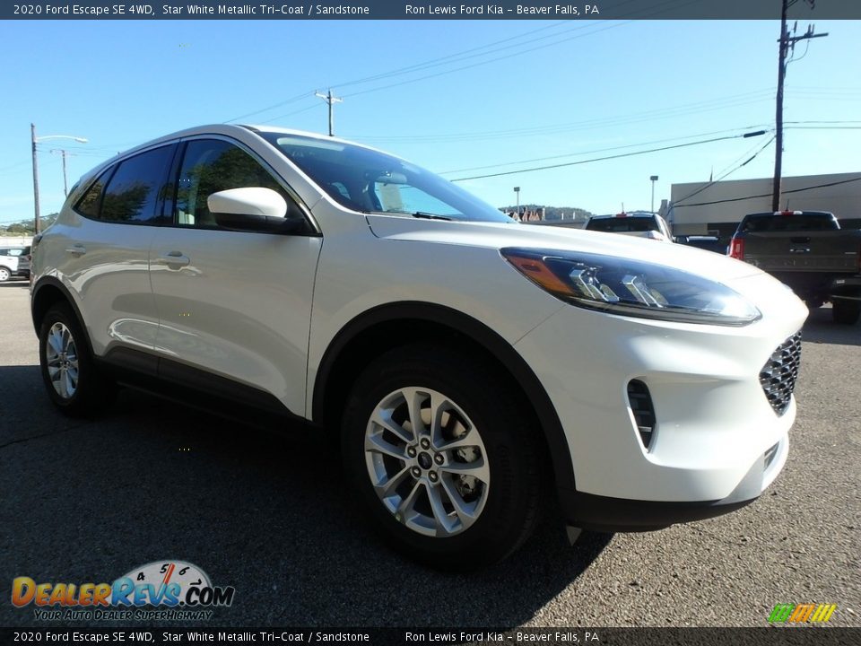 2020 Ford Escape SE 4WD Star White Metallic Tri-Coat / Sandstone Photo #9