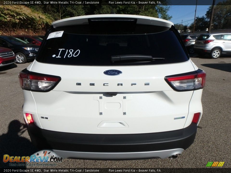 2020 Ford Escape SE 4WD Star White Metallic Tri-Coat / Sandstone Photo #3