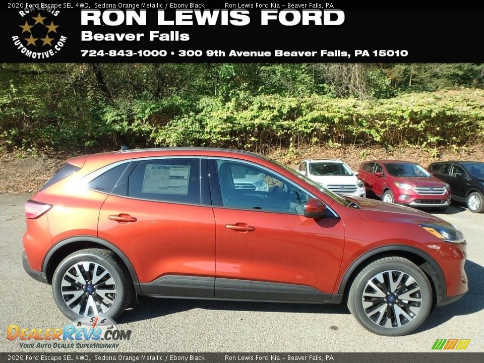2020 Ford Escape SEL 4WD Sedona Orange Metallic / Ebony Black Photo #1