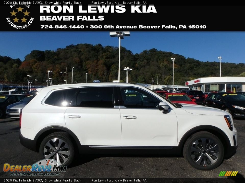 2020 Kia Telluride S AWD Snow White Pearl / Black Photo #1