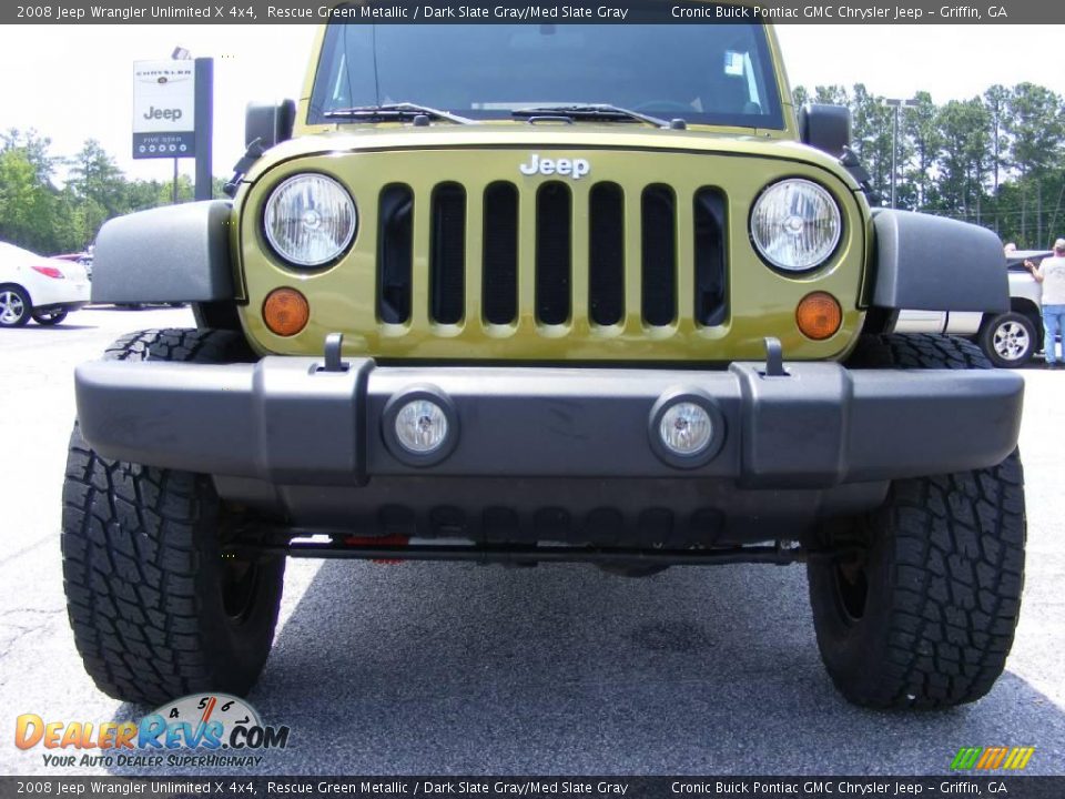 2008 Jeep Wrangler Unlimited X 4x4 Rescue Green Metallic / Dark Slate Gray/Med Slate Gray Photo #3