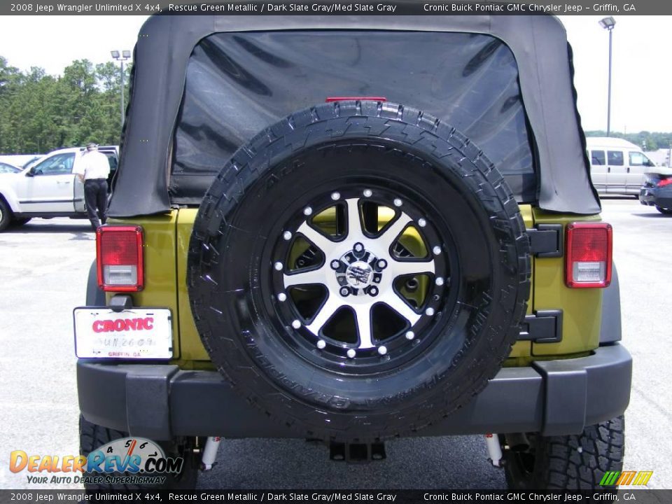 2008 Jeep Wrangler Unlimited X 4x4 Rescue Green Metallic / Dark Slate Gray/Med Slate Gray Photo #7