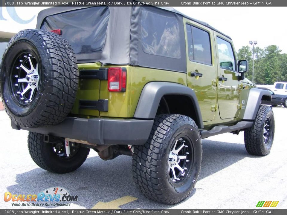 2008 Jeep Wrangler Unlimited X 4x4 Rescue Green Metallic / Dark Slate Gray/Med Slate Gray Photo #8