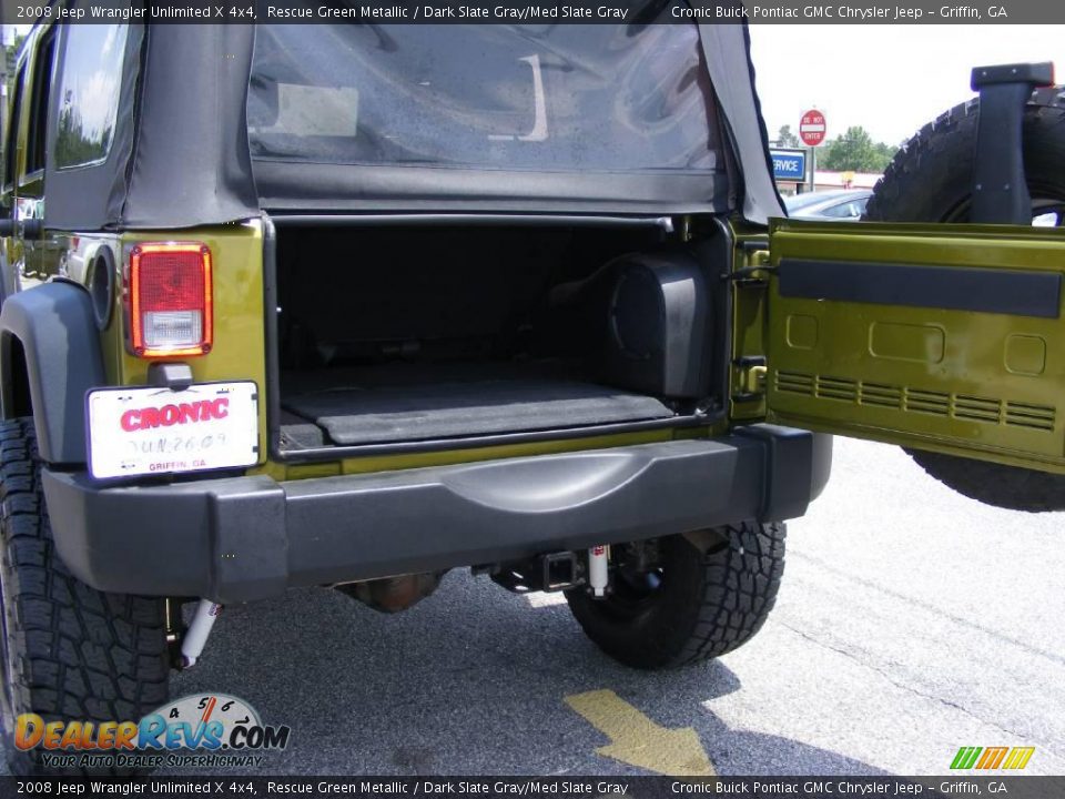 2008 Jeep Wrangler Unlimited X 4x4 Rescue Green Metallic / Dark Slate Gray/Med Slate Gray Photo #17