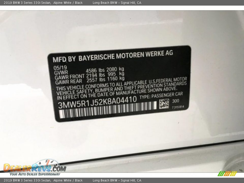 2019 BMW 3 Series 330i Sedan Alpine White / Black Photo #19