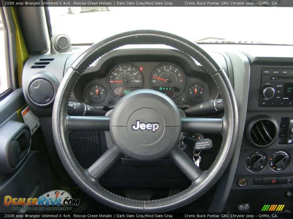 2008 Jeep Wrangler Unlimited X 4x4 Rescue Green Metallic / Dark Slate Gray/Med Slate Gray Photo #25