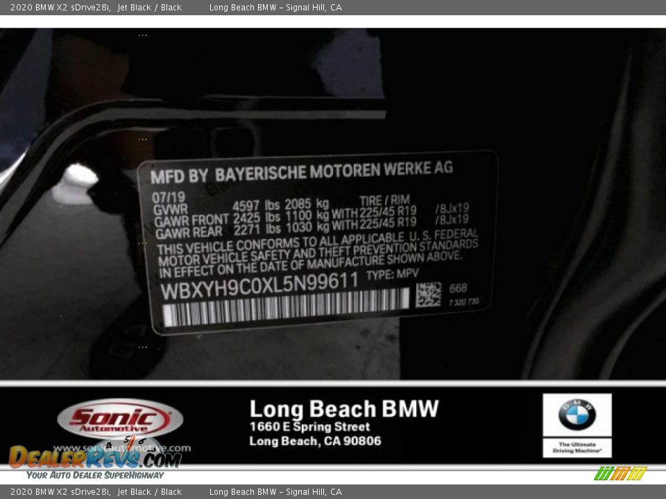 2020 BMW X2 sDrive28i Jet Black / Black Photo #11