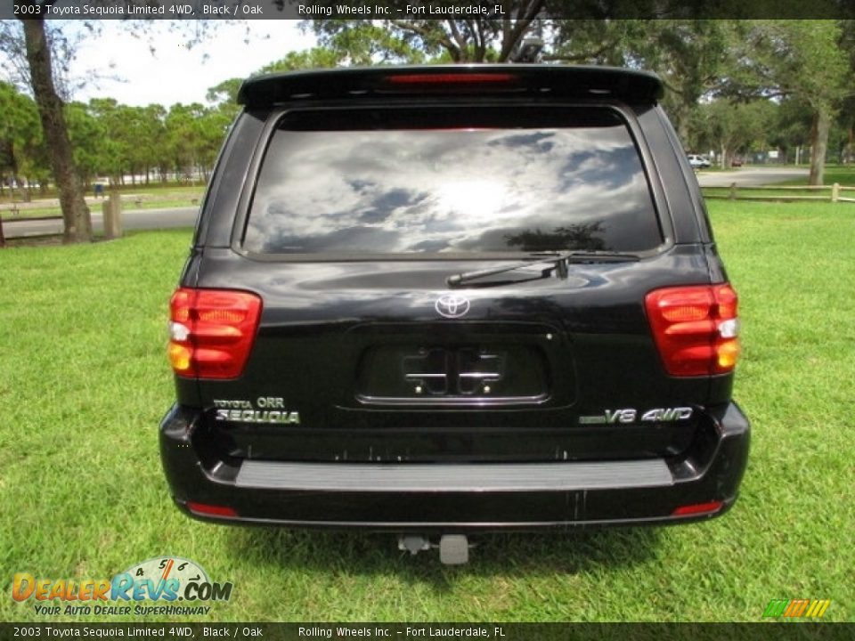 2003 Toyota Sequoia Limited 4WD Black / Oak Photo #7