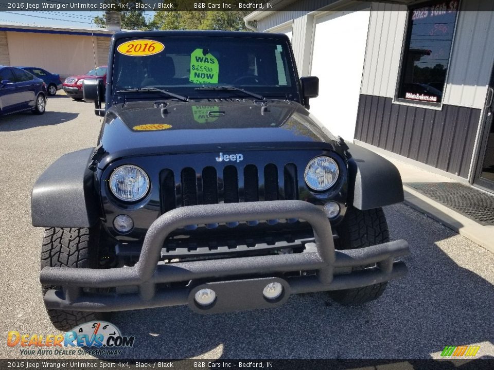 2016 Jeep Wrangler Unlimited Sport 4x4 Black / Black Photo #3