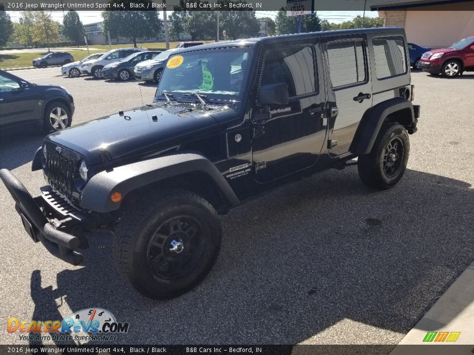 2016 Jeep Wrangler Unlimited Sport 4x4 Black / Black Photo #5
