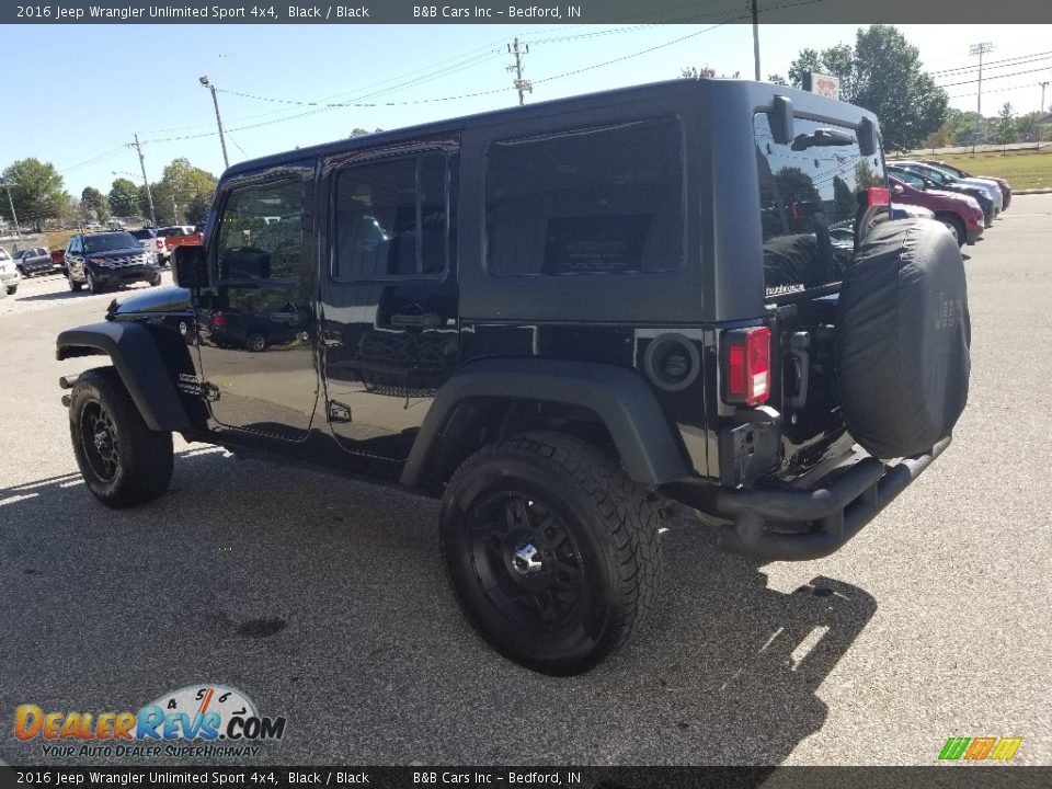 2016 Jeep Wrangler Unlimited Sport 4x4 Black / Black Photo #7