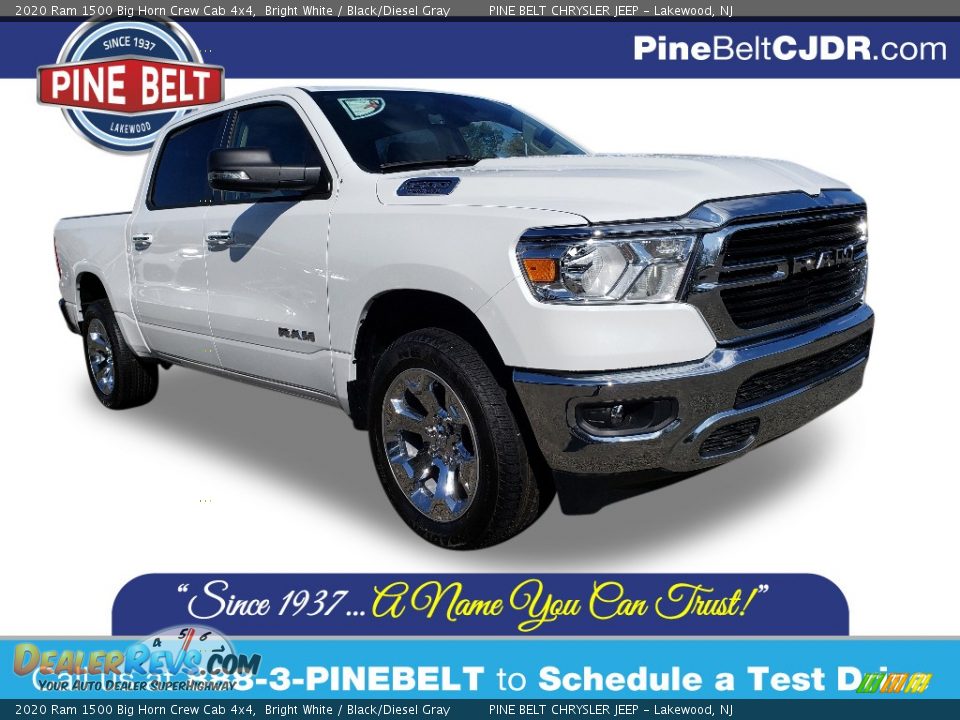 2020 Ram 1500 Big Horn Crew Cab 4x4 Bright White / Black/Diesel Gray Photo #1