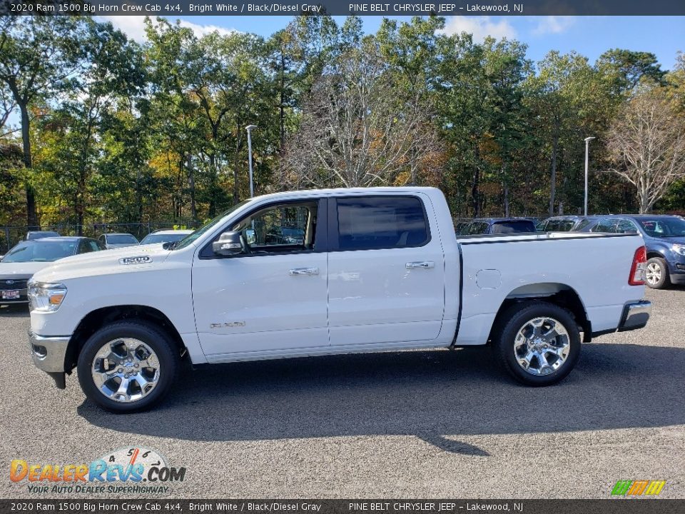 2020 Ram 1500 Big Horn Crew Cab 4x4 Bright White / Black/Diesel Gray Photo #3