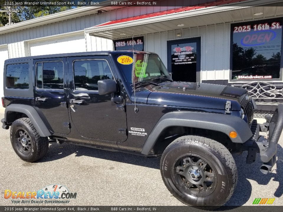 2016 Jeep Wrangler Unlimited Sport 4x4 Black / Black Photo #28