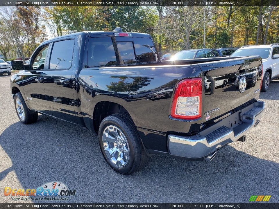 2020 Ram 1500 Big Horn Crew Cab 4x4 Diamond Black Crystal Pearl / Black/Diesel Gray Photo #3