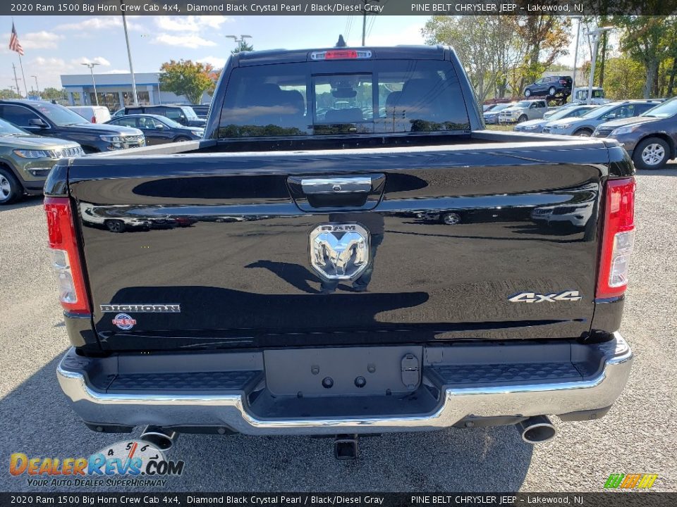 2020 Ram 1500 Big Horn Crew Cab 4x4 Diamond Black Crystal Pearl / Black/Diesel Gray Photo #4