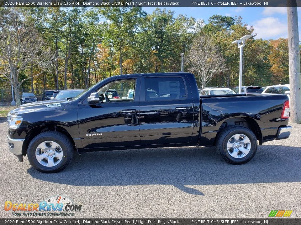 2020 Ram 1500 Big Horn Crew Cab 4x4 Diamond Black Crystal Pearl / Light Frost Beige/Black Photo #3