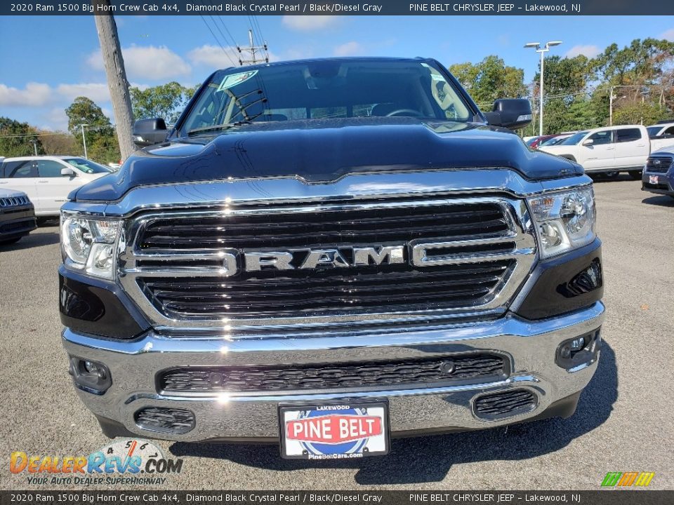 2020 Ram 1500 Big Horn Crew Cab 4x4 Diamond Black Crystal Pearl / Black/Diesel Gray Photo #2