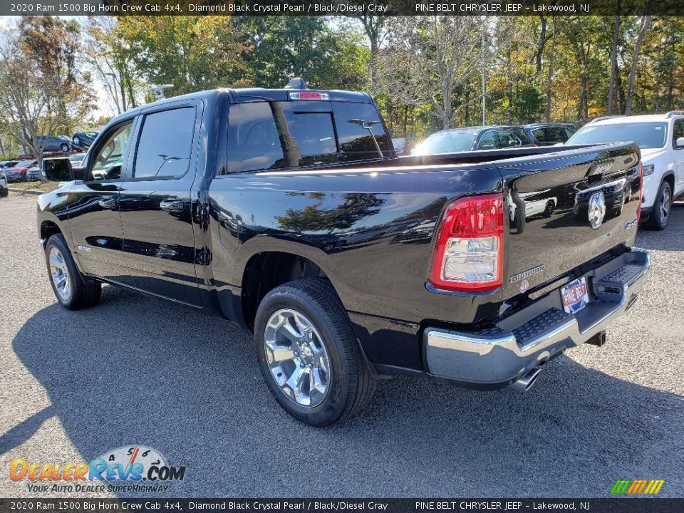 2020 Ram 1500 Big Horn Crew Cab 4x4 Diamond Black Crystal Pearl / Black/Diesel Gray Photo #4