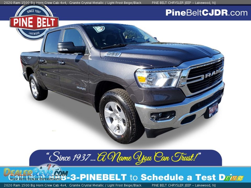 2020 Ram 1500 Big Horn Crew Cab 4x4 Granite Crystal Metallic / Light Frost Beige/Black Photo #1