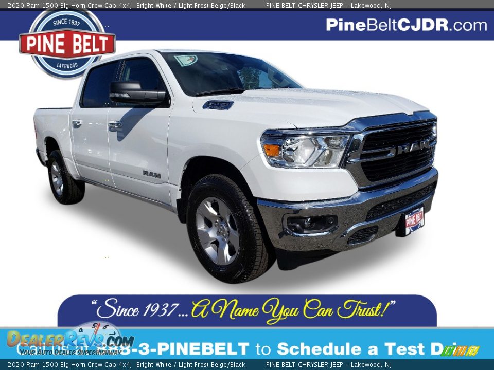 2020 Ram 1500 Big Horn Crew Cab 4x4 Bright White / Light Frost Beige/Black Photo #1