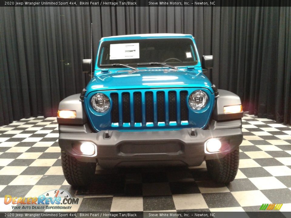 2020 Jeep Wrangler Unlimited Sport 4x4 Bikini Pearl / Heritage Tan/Black Photo #3