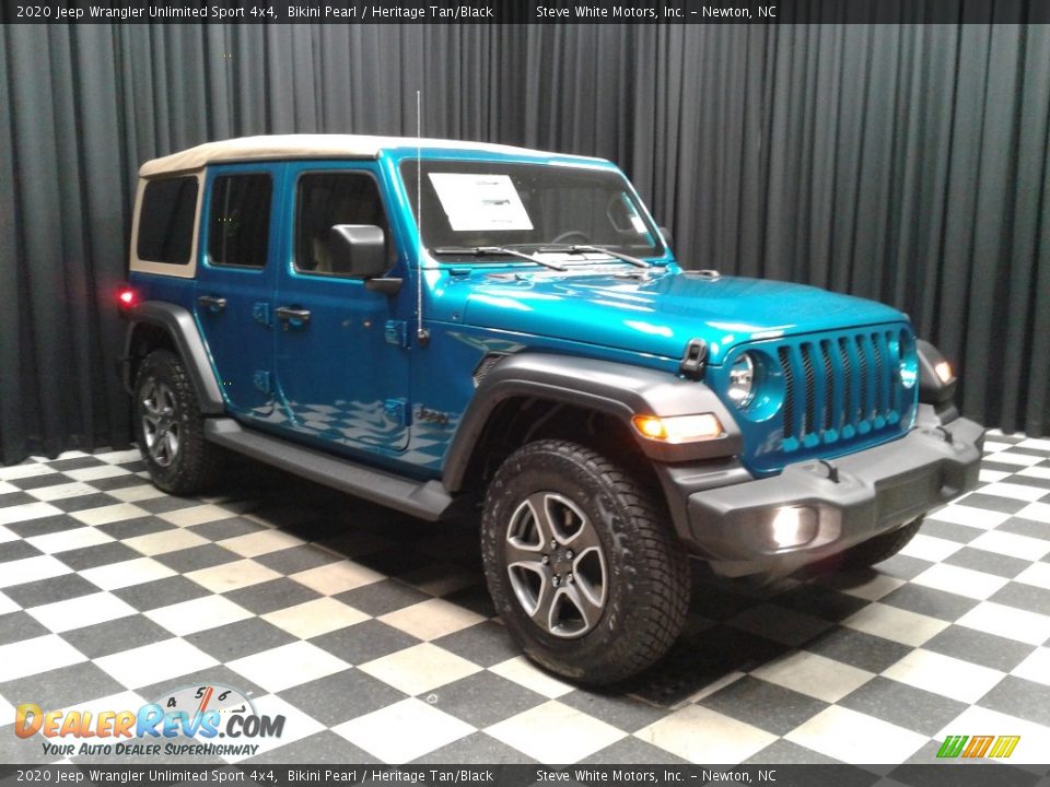 2020 Jeep Wrangler Unlimited Sport 4x4 Bikini Pearl / Heritage Tan/Black Photo #4