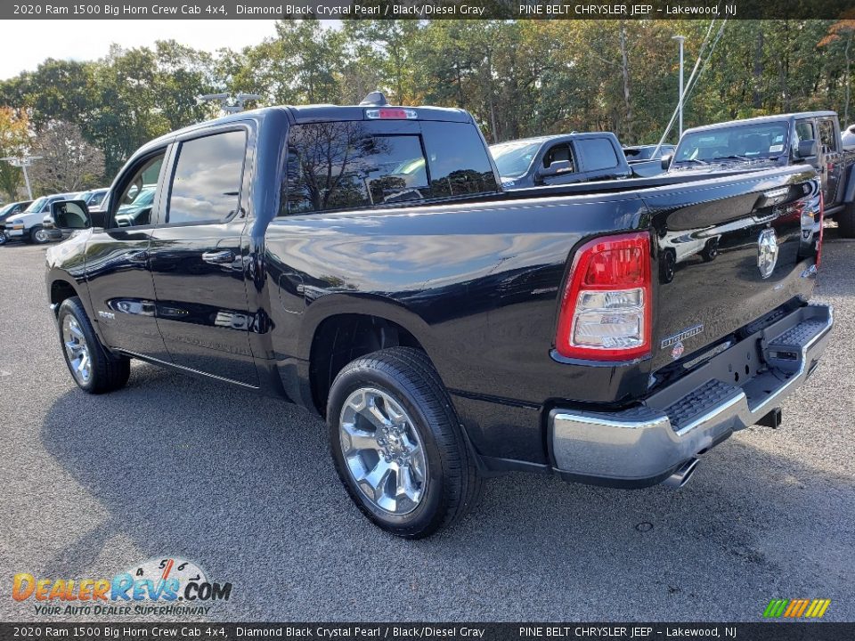 2020 Ram 1500 Big Horn Crew Cab 4x4 Diamond Black Crystal Pearl / Black/Diesel Gray Photo #4