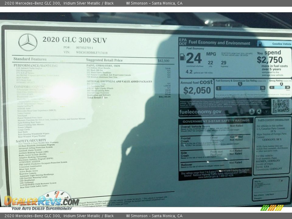 2020 Mercedes-Benz GLC 300 Iridium Silver Metallic / Black Photo #10