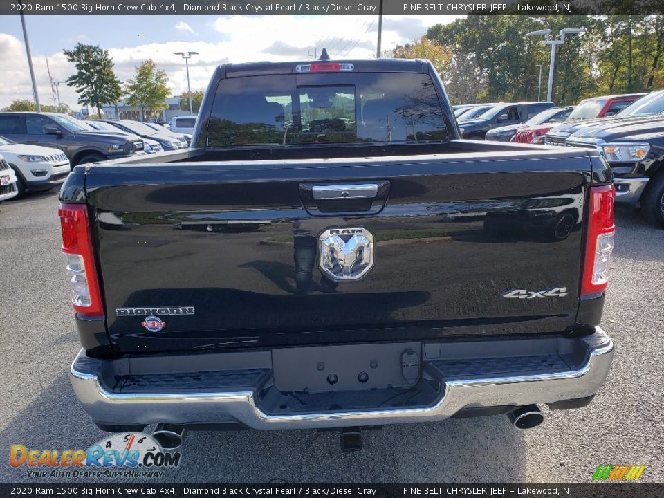 2020 Ram 1500 Big Horn Crew Cab 4x4 Diamond Black Crystal Pearl / Black/Diesel Gray Photo #5