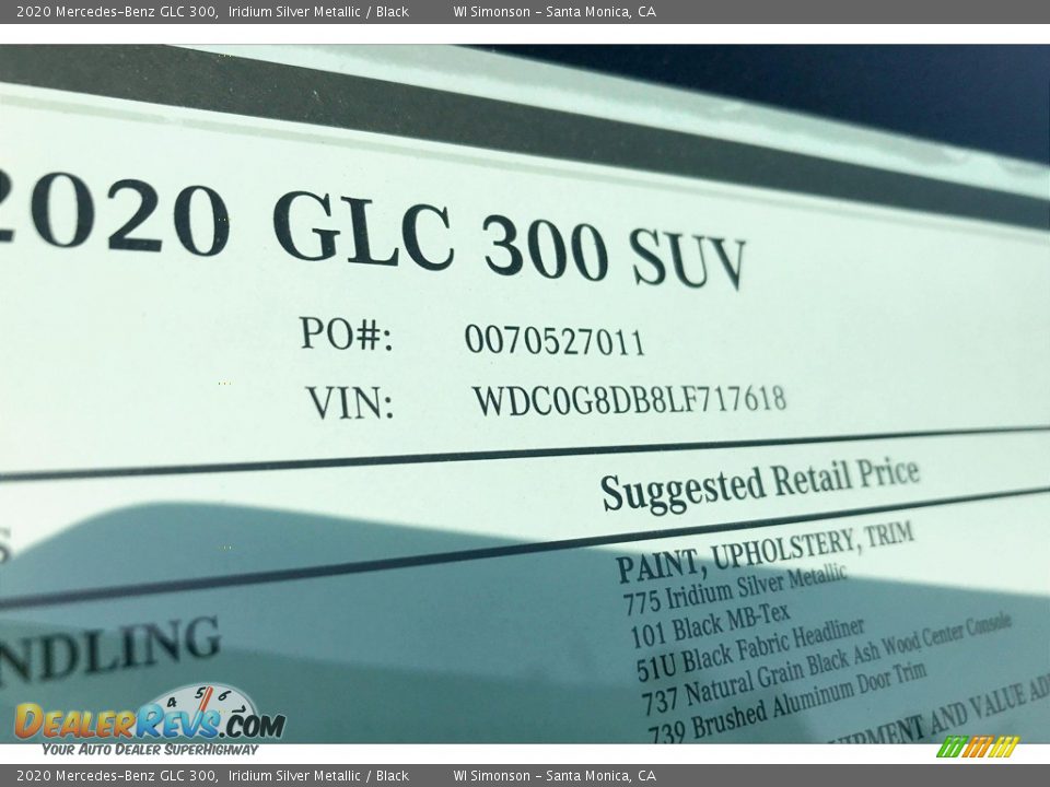 2020 Mercedes-Benz GLC 300 Iridium Silver Metallic / Black Photo #11