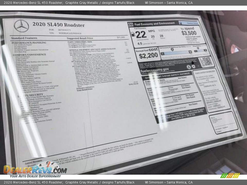 2020 Mercedes-Benz SL 450 Roadster Graphite Gray Metallic / designo Tartufo/Black Photo #10