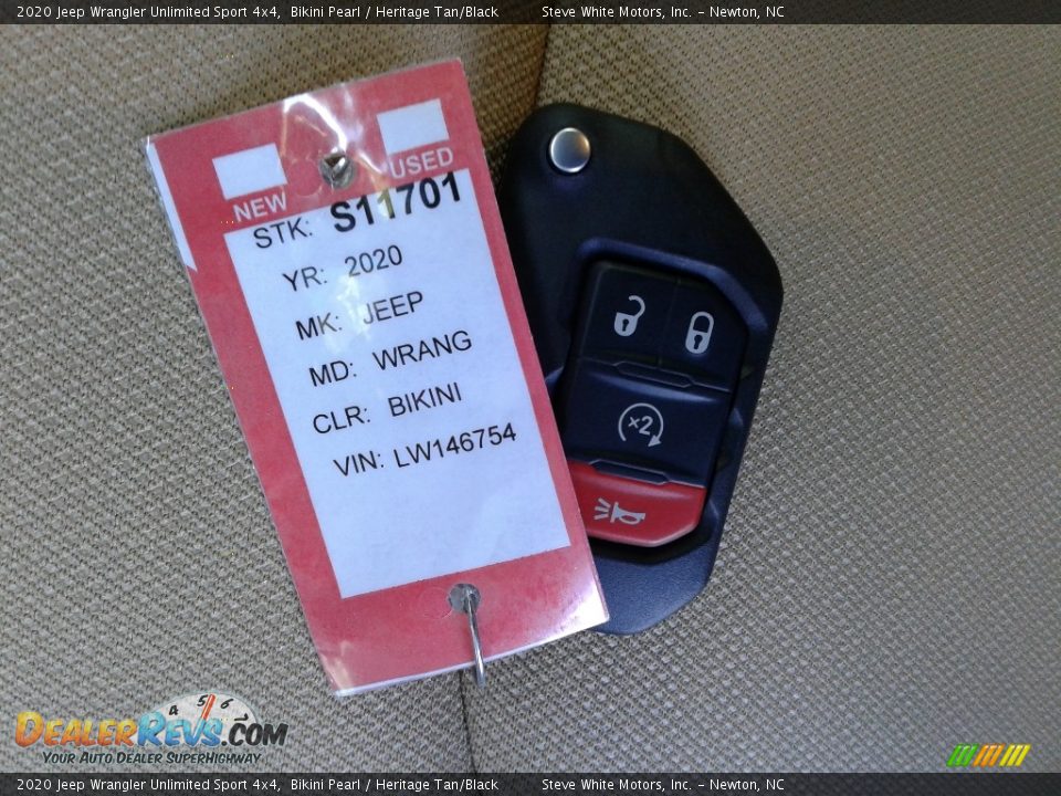 2020 Jeep Wrangler Unlimited Sport 4x4 Bikini Pearl / Heritage Tan/Black Photo #29