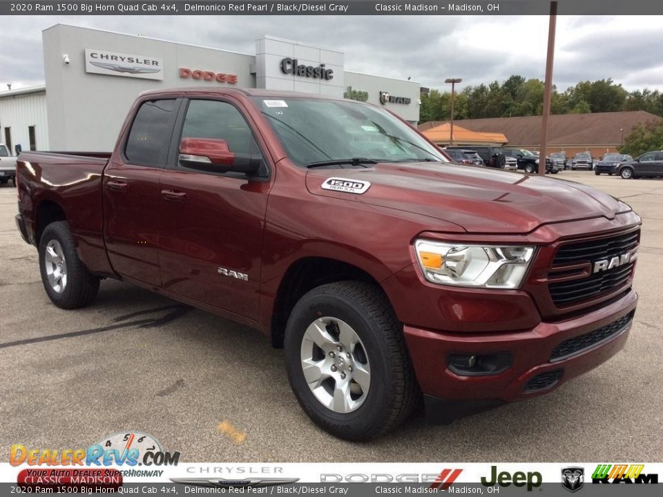 2020 Ram 1500 Big Horn Quad Cab 4x4 Delmonico Red Pearl / Black/Diesel Gray Photo #1
