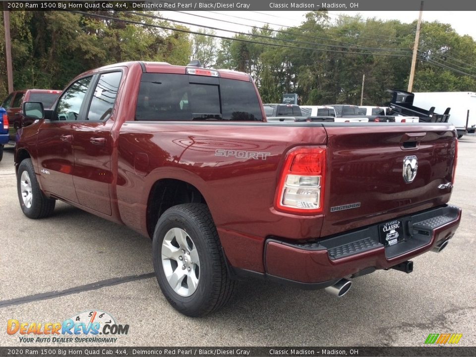 2020 Ram 1500 Big Horn Quad Cab 4x4 Delmonico Red Pearl / Black/Diesel Gray Photo #7