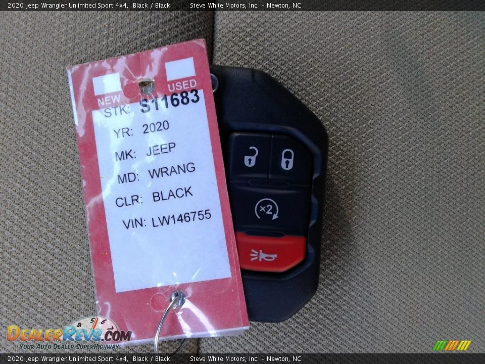 2020 Jeep Wrangler Unlimited Sport 4x4 Black / Black Photo #29