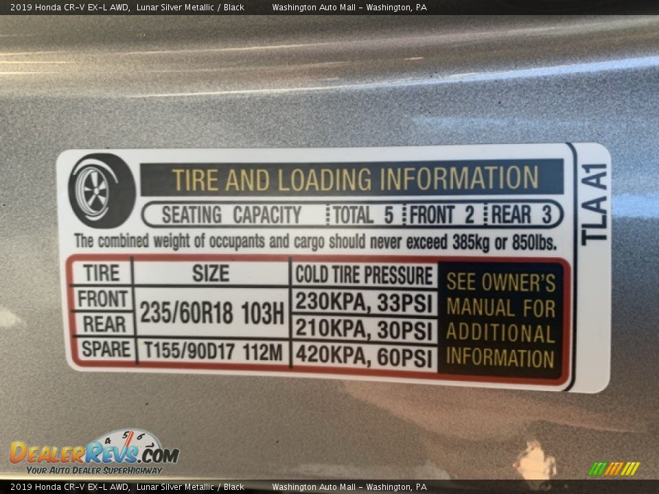 2019 Honda CR-V EX-L AWD Lunar Silver Metallic / Black Photo #8
