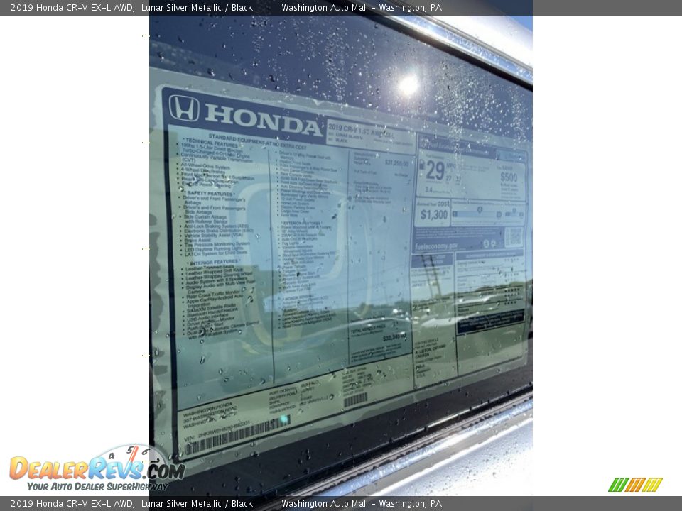 2019 Honda CR-V EX-L AWD Lunar Silver Metallic / Black Photo #15