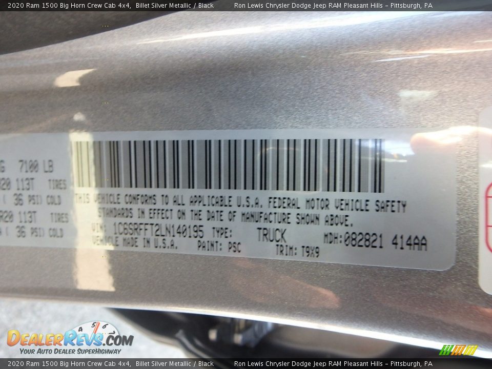 2020 Ram 1500 Big Horn Crew Cab 4x4 Billet Silver Metallic / Black Photo #15