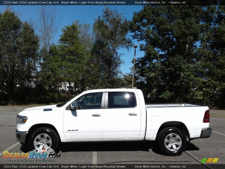 2020 Ram 1500 Laramie Crew Cab 4x4 Bright White / Light Frost Beige/Mountain Brown Photo #1
