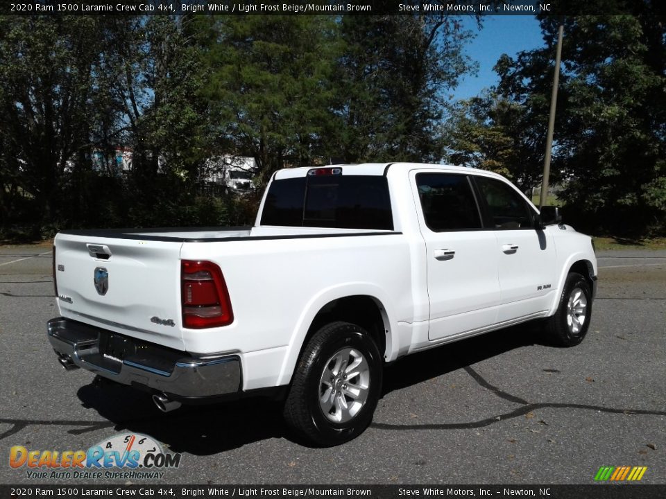 2020 Ram 1500 Laramie Crew Cab 4x4 Bright White / Light Frost Beige/Mountain Brown Photo #6
