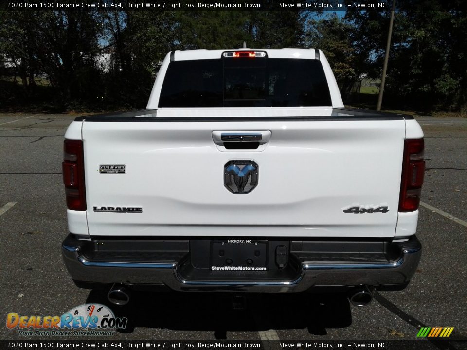 2020 Ram 1500 Laramie Crew Cab 4x4 Bright White / Light Frost Beige/Mountain Brown Photo #7