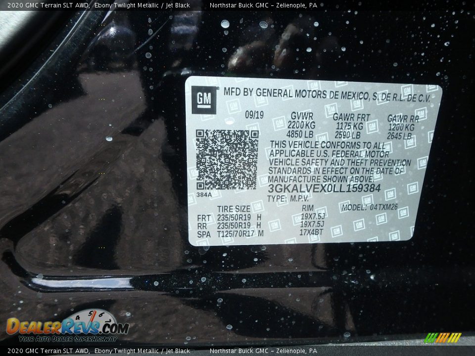2020 GMC Terrain SLT AWD Ebony Twilight Metallic / Jet Black Photo #13