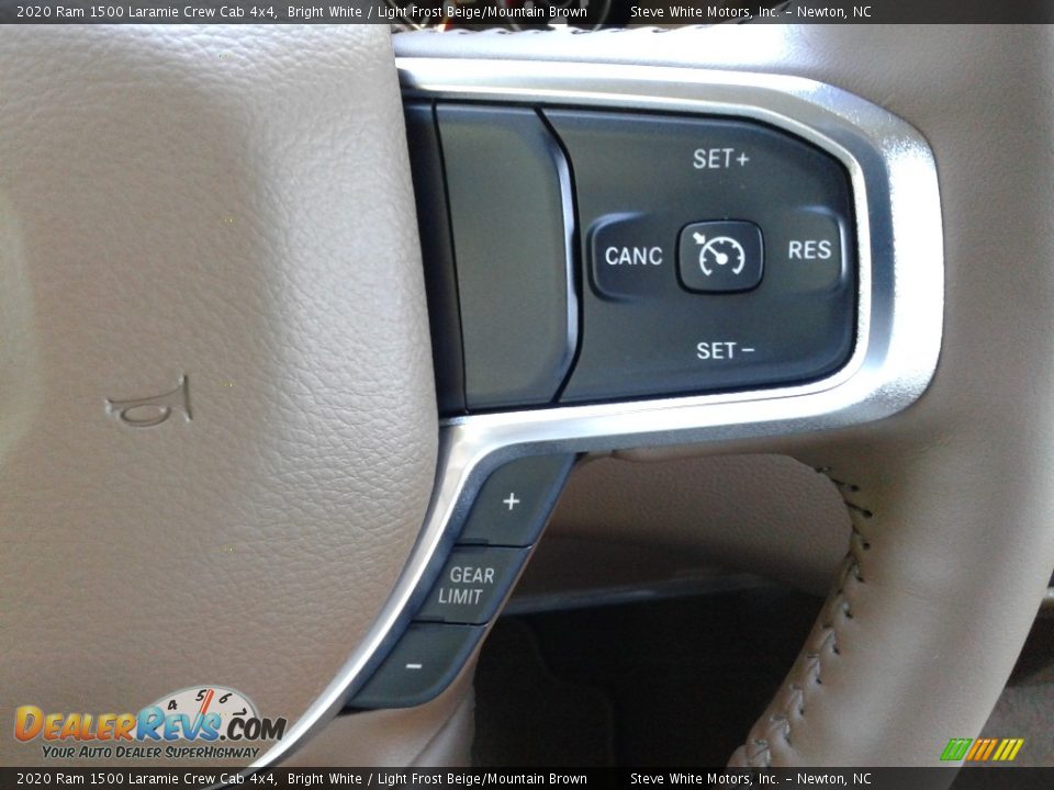 2020 Ram 1500 Laramie Crew Cab 4x4 Bright White / Light Frost Beige/Mountain Brown Photo #19