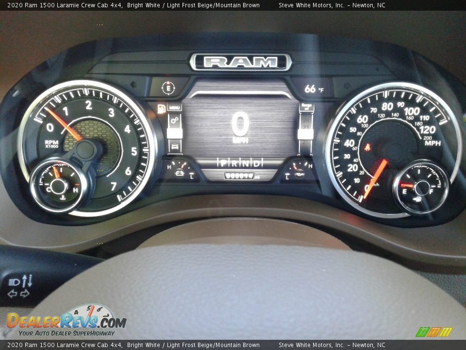 2020 Ram 1500 Laramie Crew Cab 4x4 Bright White / Light Frost Beige/Mountain Brown Photo #20