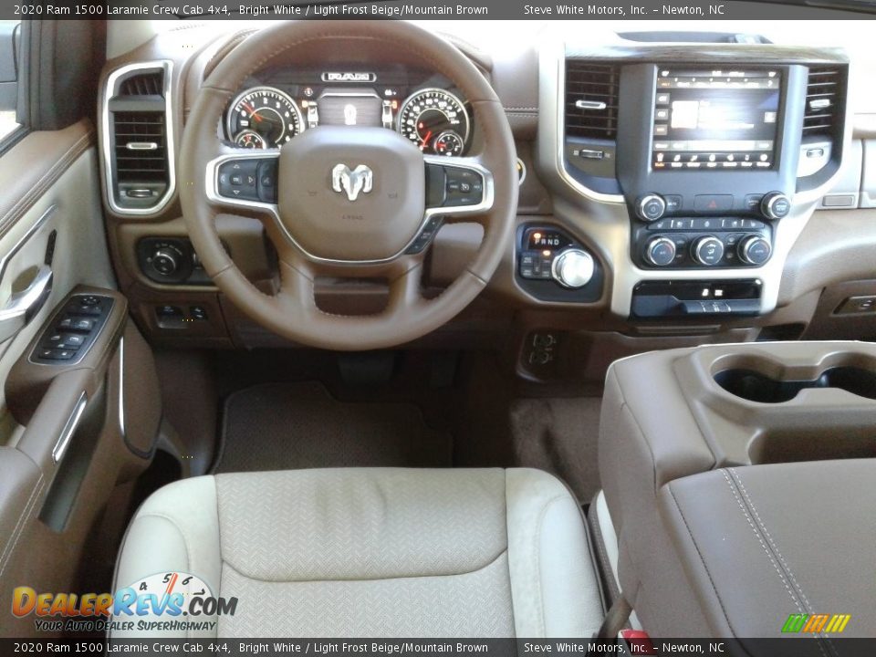 2020 Ram 1500 Laramie Crew Cab 4x4 Bright White / Light Frost Beige/Mountain Brown Photo #30