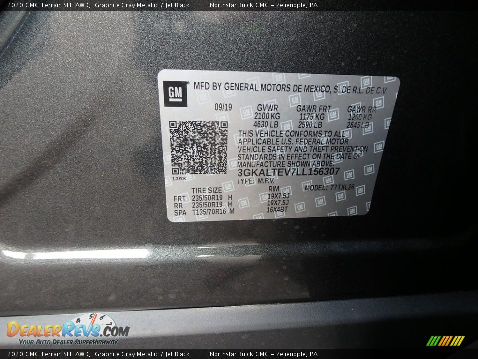 2020 GMC Terrain SLE AWD Graphite Gray Metallic / Jet Black Photo #11