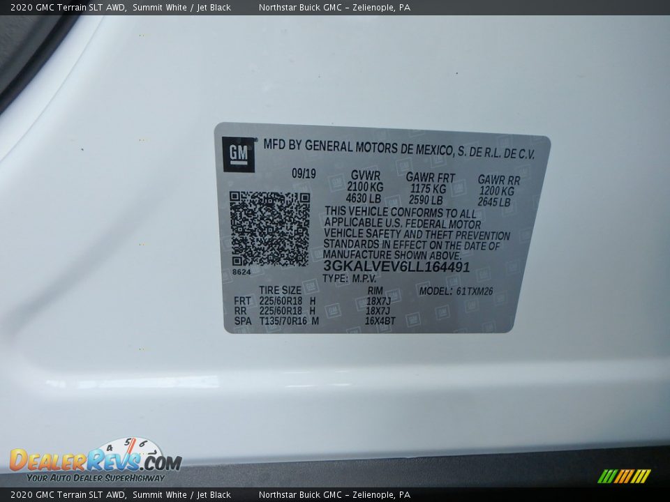 2020 GMC Terrain SLT AWD Summit White / Jet Black Photo #11