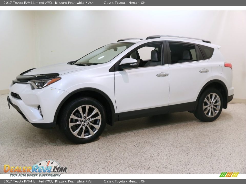2017 Toyota RAV4 Limited AWD Blizzard Pearl White / Ash Photo #3