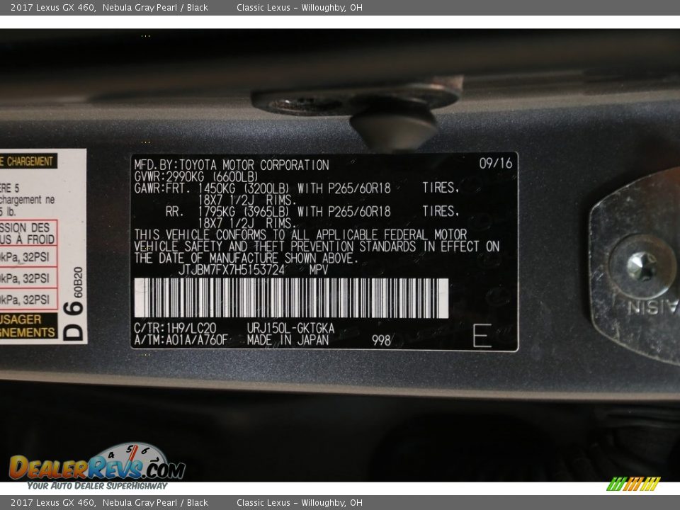2017 Lexus GX 460 Nebula Gray Pearl / Black Photo #28